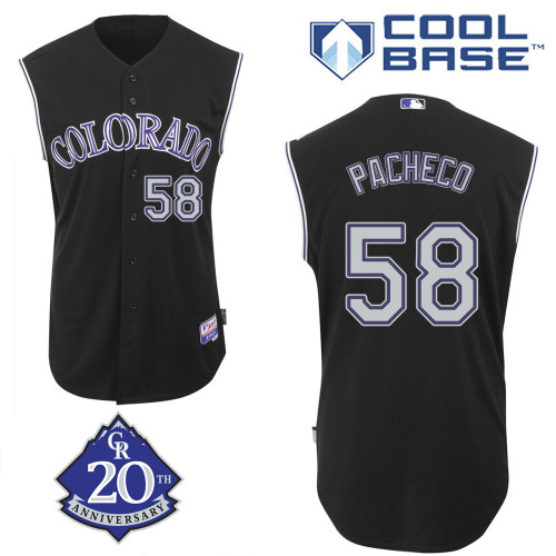Jordan Pacheco #58 Youth Baseball Jersey-Colorado Rockies Authentic Alternate 2 Black MLB Jersey